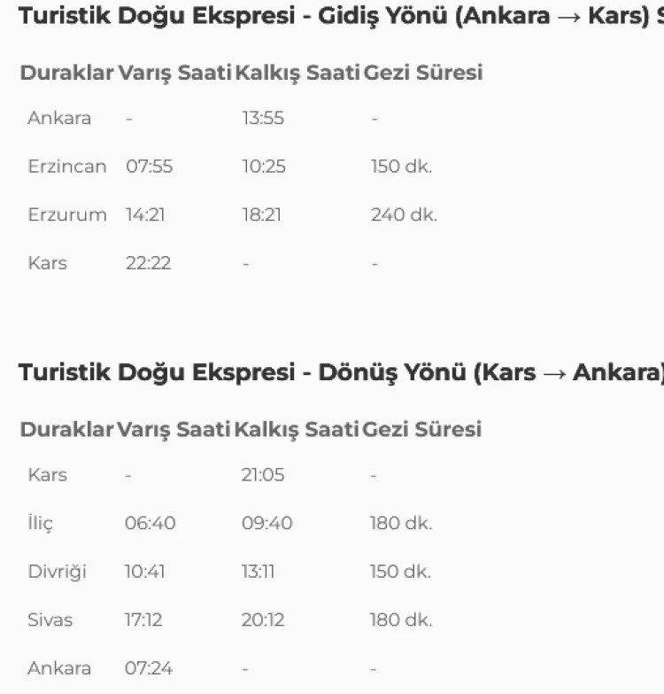 Turistik Doğu Ekspresi 2025 Kış Sezonuna Dönüyor!