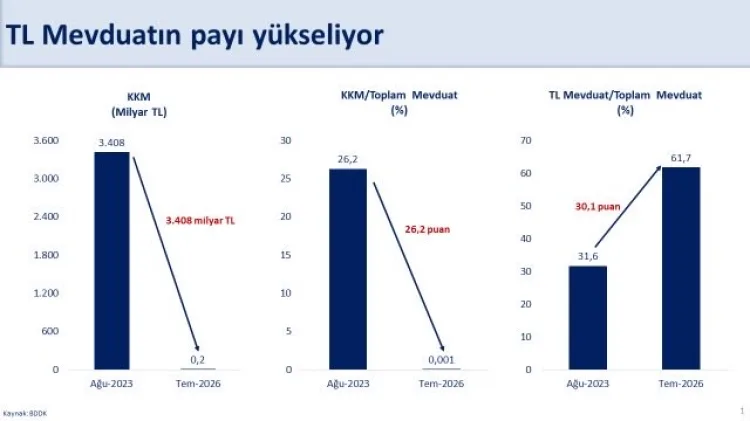 Türk Lirası Mevduatında Ters Dolarizasyon İlerlemesi