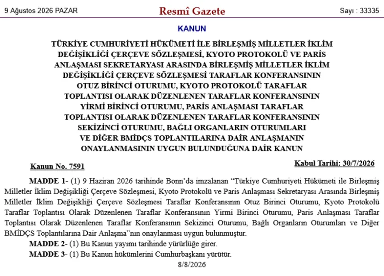 Türkiye, COP31 İçin Anlaşmayı Onayladı!