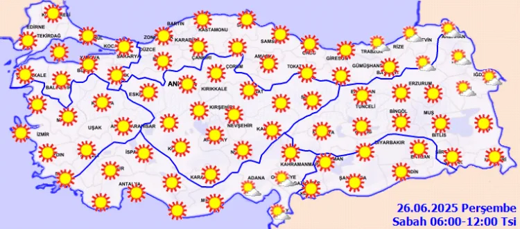 Türkiye’de Güneşli Hava Etkisini Sürdürüyor!