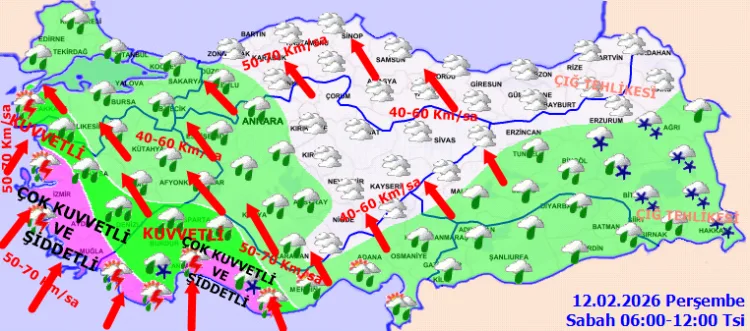 Türkiye’de Hava Durumu: Kuvvetli Yağış ve Rüzgar!
