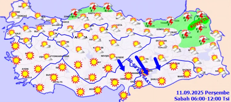 Türkiye’de Hava Durumu: Sağanak ve Kuvvetli Rüzgar!