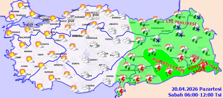 Türkiye’de Kuvvetli Yağış ve Çığ Tehlikesi Uyarısı
