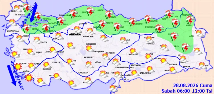 Türkiye’de Kuvvetli Yağış ve Rüzgar Uyarısı!