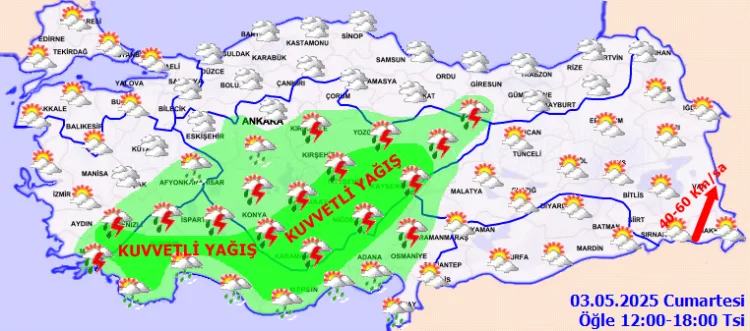 Türkiye’de Kuvvetli Yağış ve Rüzgar Uyarısı!