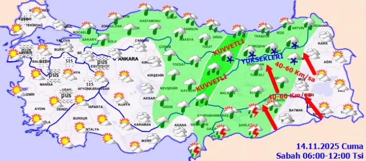 Türkiye’de Kuvvetli Yağış ve Rüzgar Uyarısı!