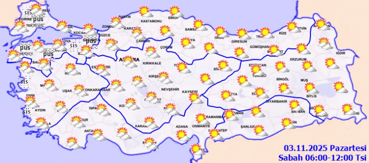 Türkiye’de Parçalı Bulutlu Hava ve Yağışlar Bekleniyor