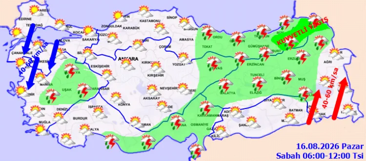 Türkiye’de Sağanak Yağış ve Kuvvetli Rüzgar Uyarısı