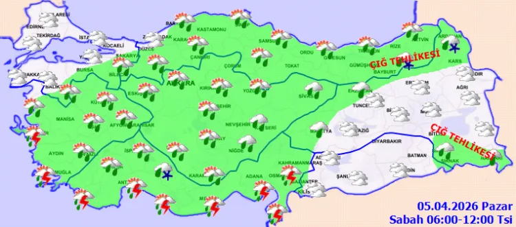 Türkiye’de Yağışlı Hava ve Çığ Tehlikesi!