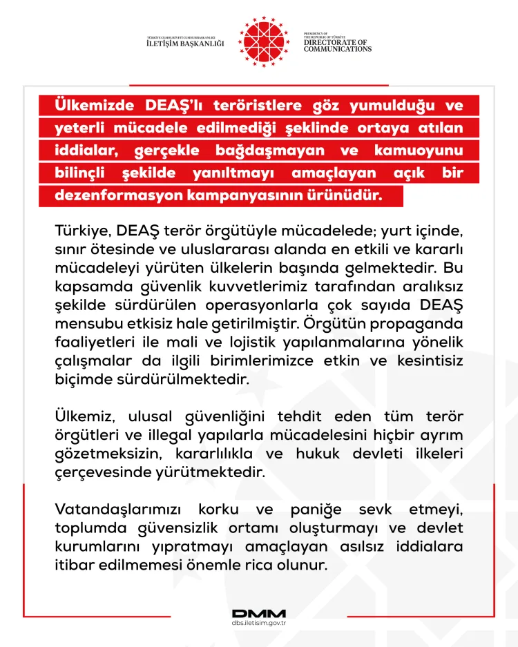 Türkiye DEAŞ’la Mücadelede Kararlılığını Vurguladı