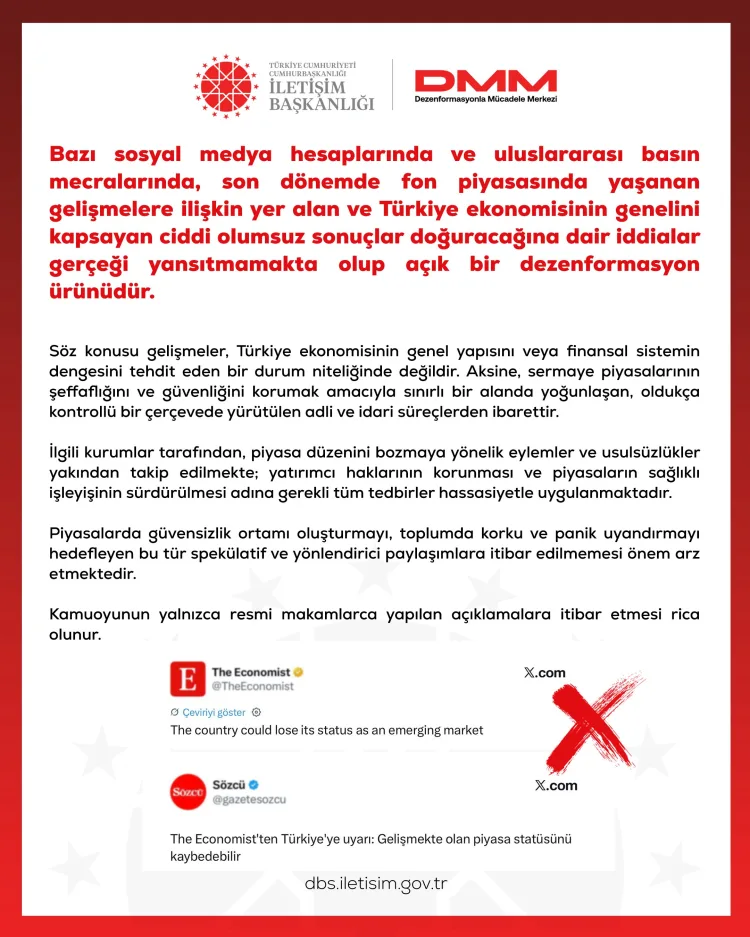 Türkiye Ekonomisine Yönelik Dezenformasyona Dikkat!
