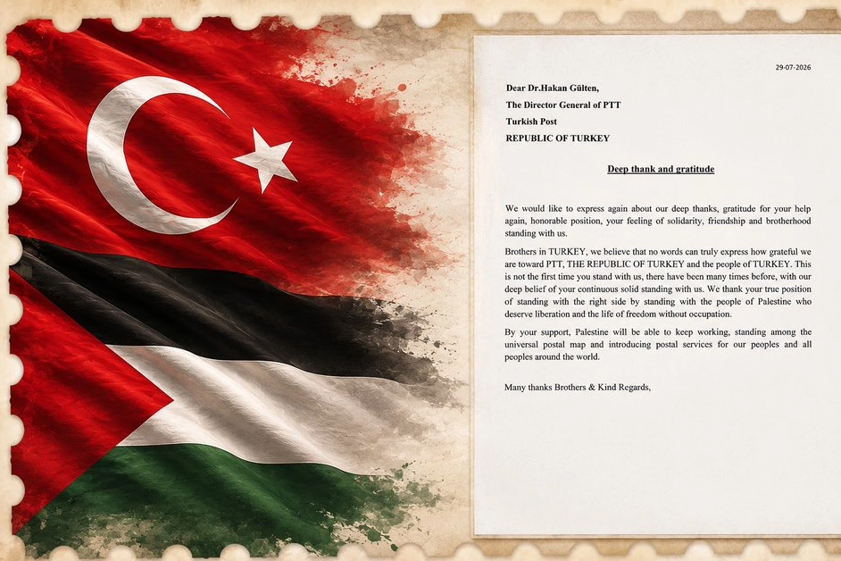 Türkiye, Filistin’e Posta Desteğiyle Yanında!