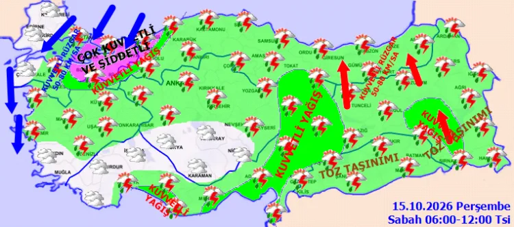 Türkiye Genelinde Kuvvetli Yağış ve Fırtına Uyarısı!
