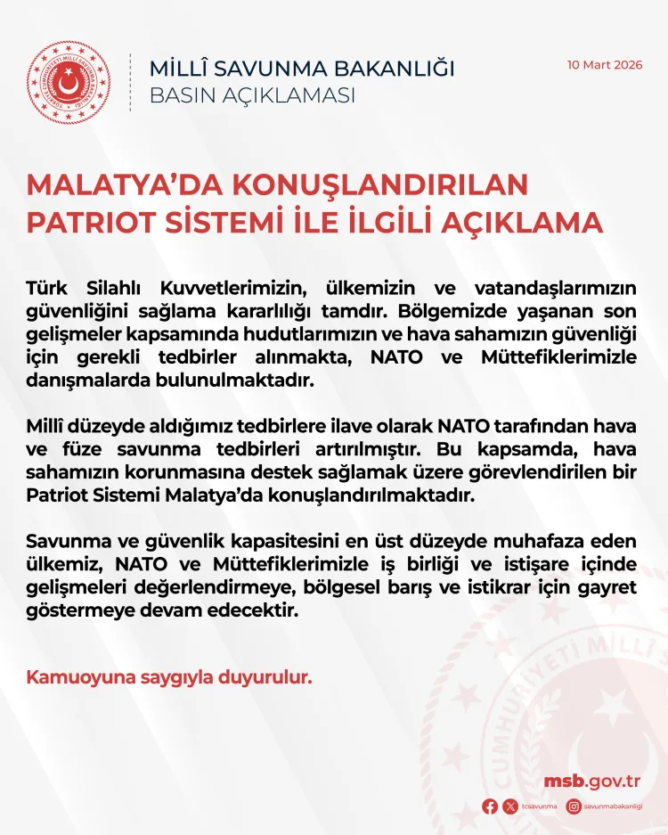 Türkiye, Hava Savunmasını Patriot ile Güçlendiriyor