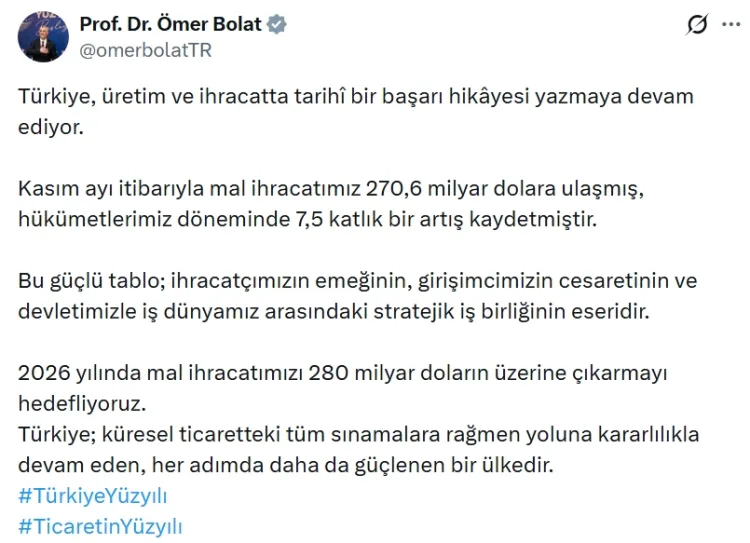 Türkiye İhracatı 270,6 Milyar Doları Geçti!
