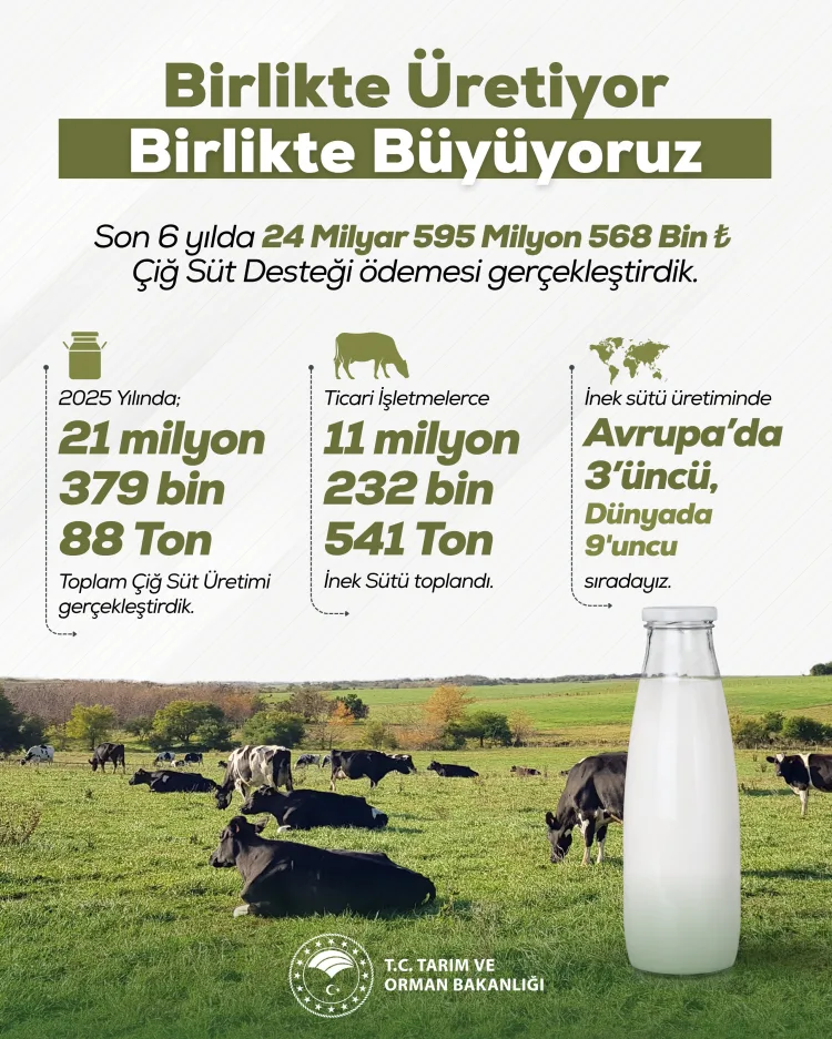 Türkiye Süt Üretiminde Avrupa’da 3’üncü Sırada!