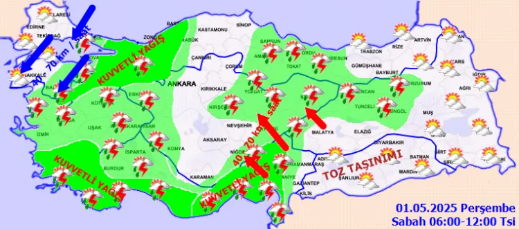 Türkiye’yi Bekleyen Kuvvetli Yağış ve Rüzgar Uyarısı!