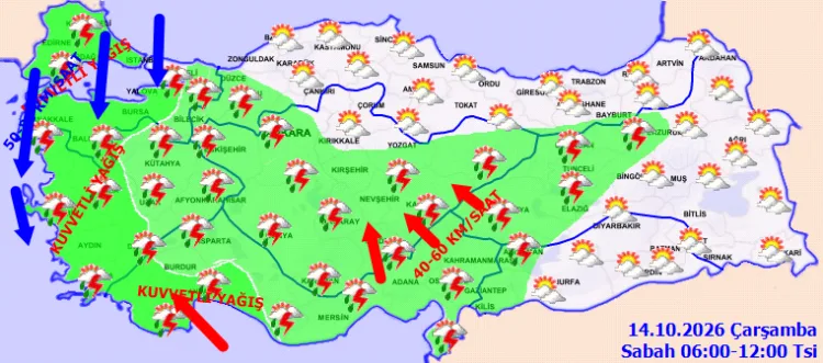 Türkiye’yi Bekleyen Şiddetli Yağış ve Rüzgar Uyarısı