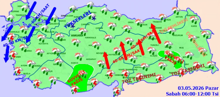 Ülke Genelinde Kuvvetli Yağış ve Rüzgar Uyarısı!