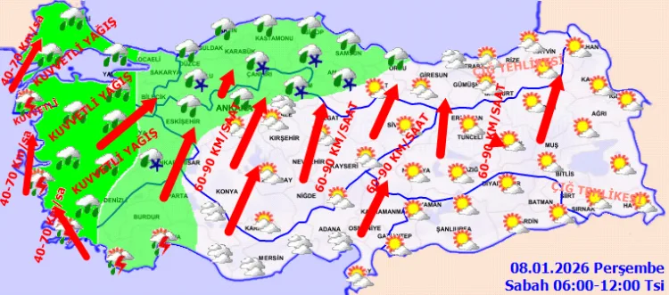 Ülke Genelinde Kuvvetli Yağış ve Rüzgar Uyarısı!