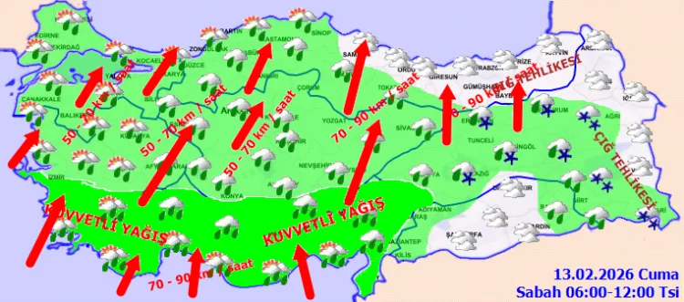 Ülke Genelinde Kuvvetli Yağış ve Rüzgar Uyarısı!