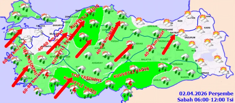 Ülke Genelinde Yağış ve Fırtına Uyarısı!