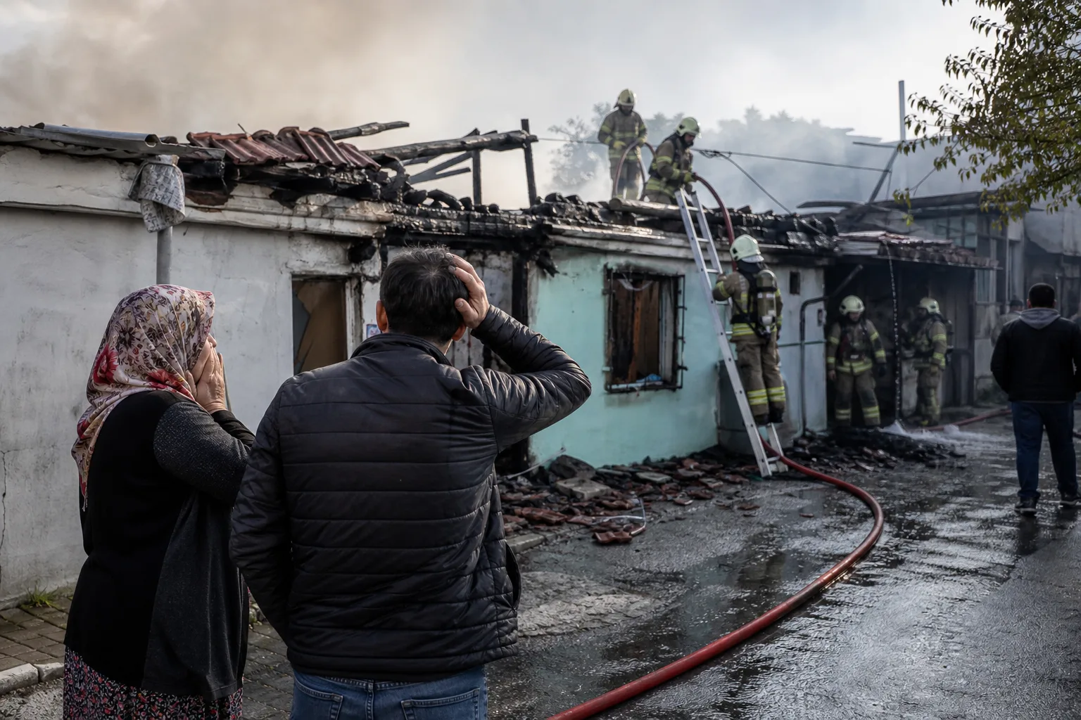 Ümraniye’de Gecekonduda Yangın: İtfaiye Müdahale Etti