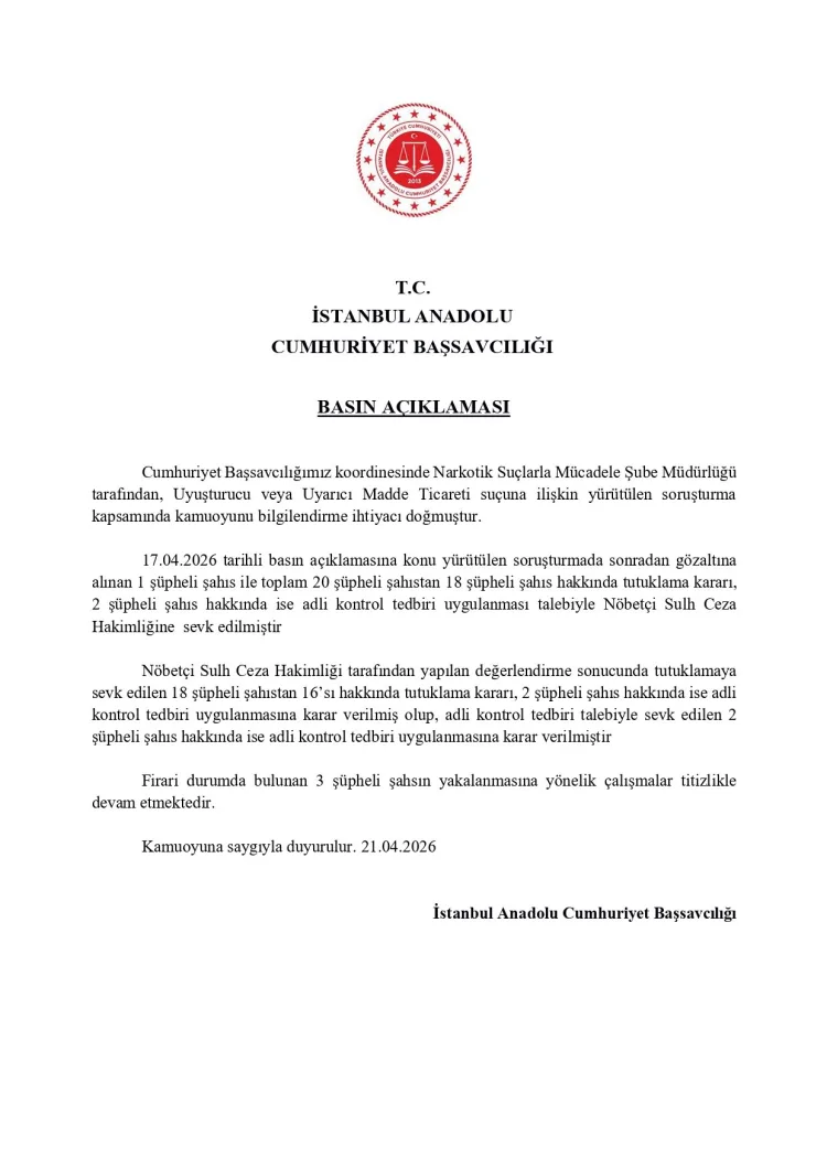 Uyuşturucu Operasyonunda 16 Tutuklama!