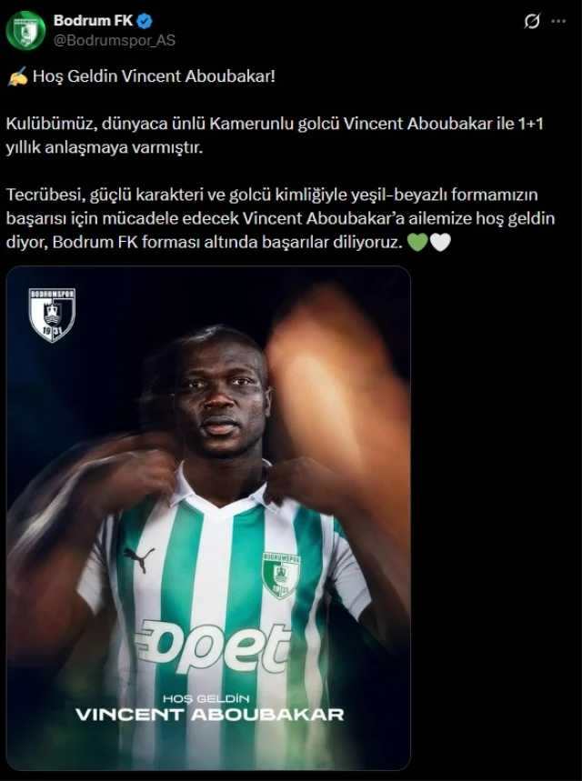 Vincent Aboubakar’ın Yeni Takımı Bodrum FK Oldu