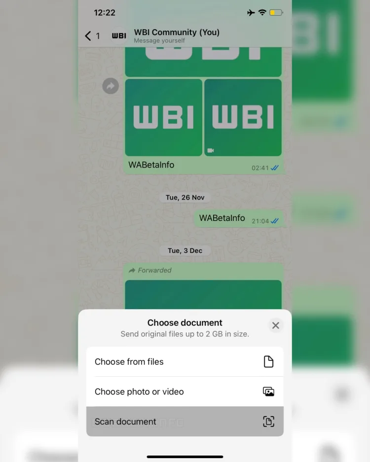 WhatsApp Belge Tarama Özelliği