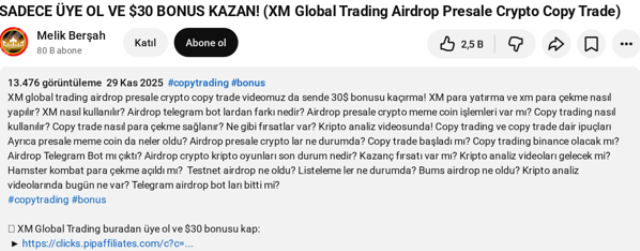 İzinsiz Forex şirketi XM'e fenomen desteği: Açıklamada hem