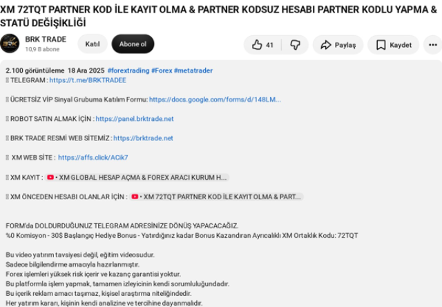 İzinsiz Forex şirketi XM'e fenomen desteği: Açıklamada hem
