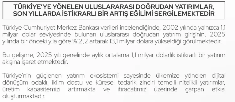 Yabancı Yatırımlar Türkiye’de Yüzde 29 Arttı!