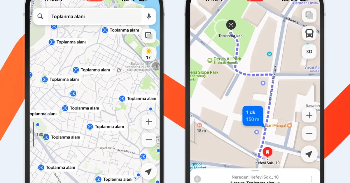 Yandex Maps ile Acil Toplanma Alanları Kolayca Bulun