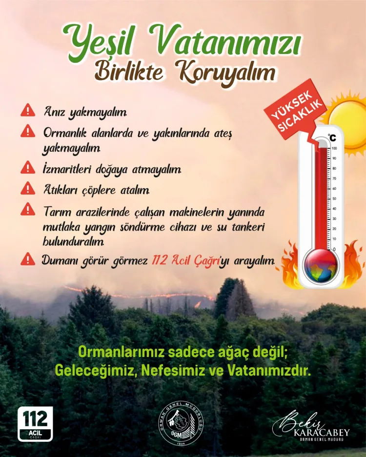 Yangın Riski Şiddetle Artıyor, Dikkatli Olun!