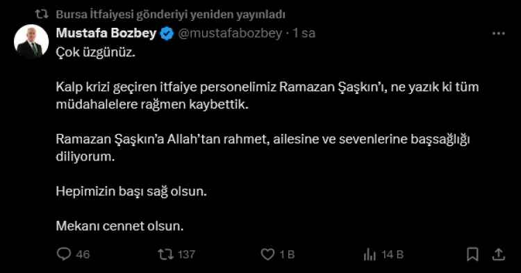 Yangınla Mücadelede Şehit: İtfaiye Eri Ramazan