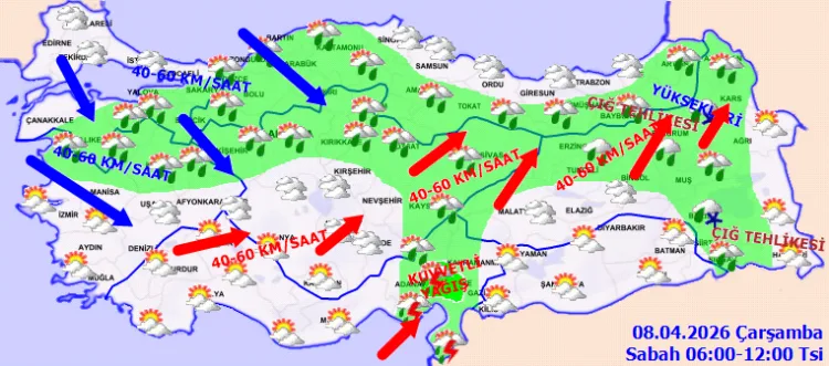 Yarın Hava Durumu: Kuvvetli Yağış ve Rüzgar Uyarısı!
