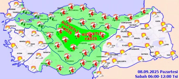 Yarın İç Anadolu’da Kuvvetli Yağış Bekleniyor!