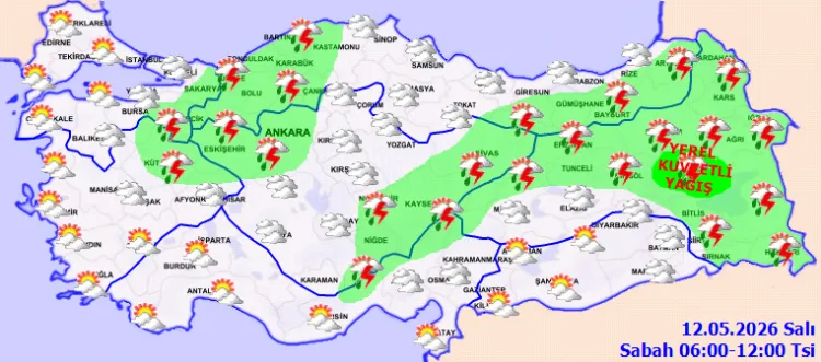 Yarın Sağanak ve Gök Gürültüsü Bekleniyor!