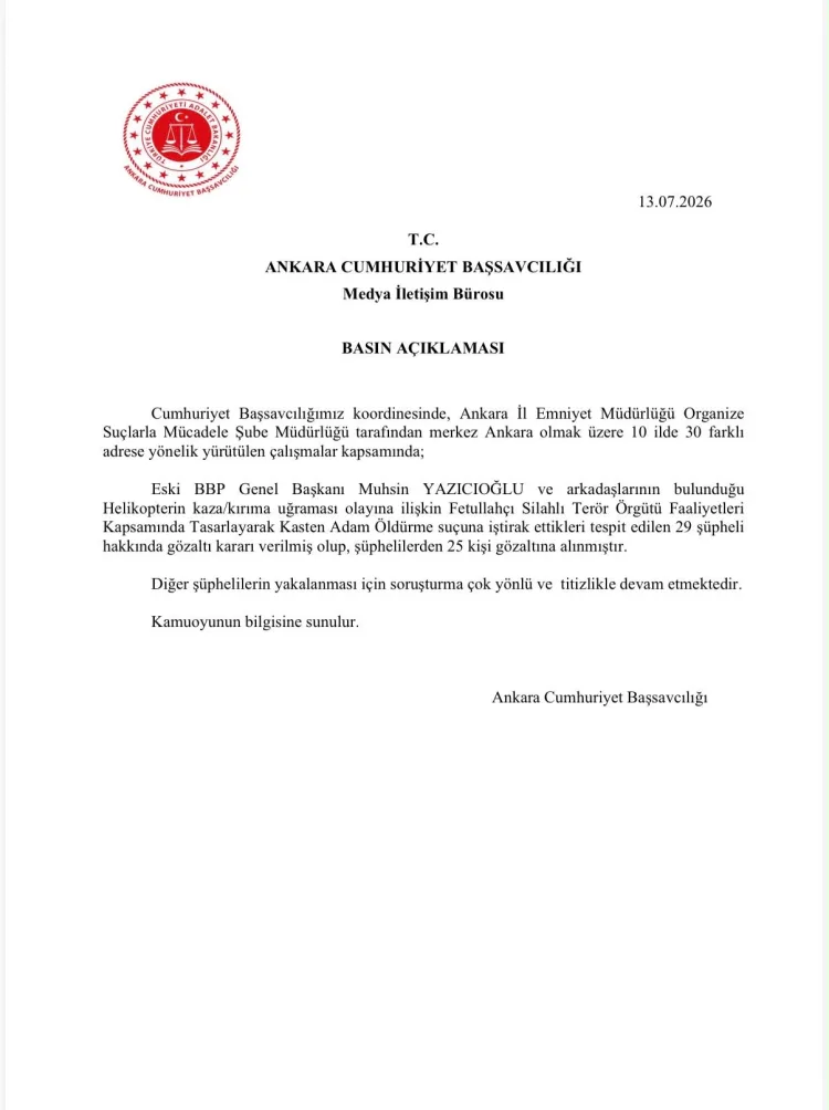 Yazıcıoğlu Kazasında 29 Şüpheliye Gözaltı Kararı