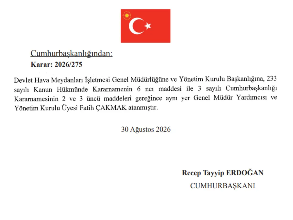 DHMİ Genel Müdürlüğü'ne Fatih Çakmak atandı