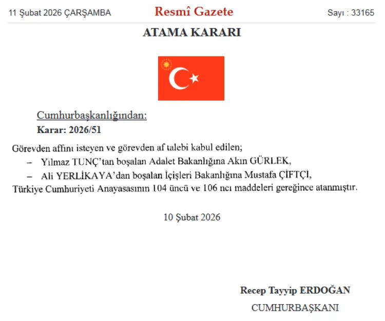 Yeni Bakanlar Göreve Başladı: Erdoğan Atama Yaptı