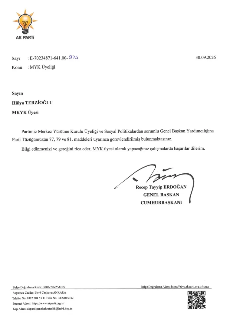 Yeni Genel Başkan Yardımcısı: Prof. Dr. Hülya Terzioğlu!