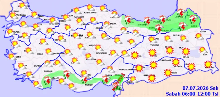 Yerli Kuvvetli Yağışlar ve Rüzgar Uyarısı!