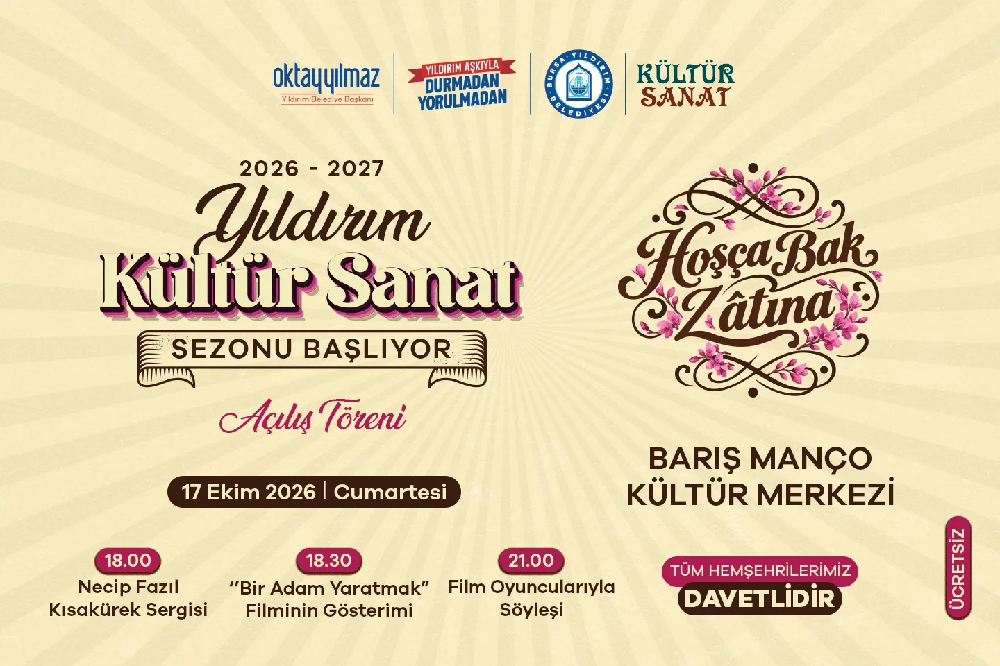 Yıldırım Kültür Sanat 2026-2027 Sezonu Açılış Töreni