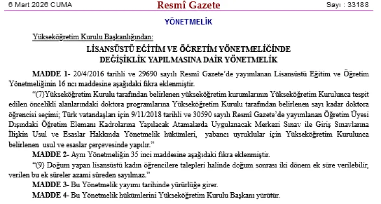 YÖK’ten Lisansüstü Eğitime Yeni Düzenlemeler!