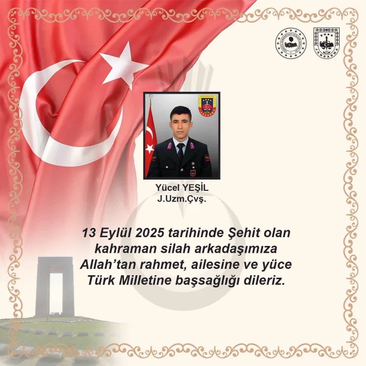 Yol Kontrolünde Şehit Düşen Jandarma Uzman Çavuş