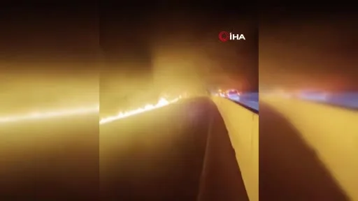 Alevlere teslim olan yolcu otobüsünde korku dolu anlar