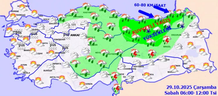Yurdun Çoğunda Sağanak Yağış ve Fırtına Uyarısı!