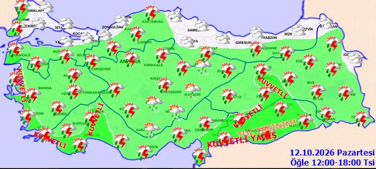 Türkiye nin büyük bir bölümünde etkili olacak! Meteoroloji den kuvvetli yağış uyarısı 2
